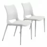 Zuo Modern Ace Dining Chair in White and Silver - Set of 2 - Zuo Modern Ace Dining Chair in White and Silver - Set of 2