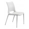 Zuo Modern Ace Dining Chair in White and Silver - Angled