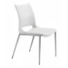 Zuo Modern Ace Dining Chair in White and Silver - Angled - Zuo Modern Ace Dining Chair in White and Silver - Angled