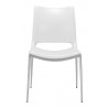 Zuo Modern Ace Dining Chair in White and Silver - Front
