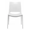 Zuo Modern Ace Dining Chair in White and Silver - Front - Zuo Modern Ace Dining Chair in White and Silver - Front