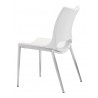 Zuo Modern Ace Dining Chair in White and Silver - Back Angled