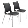 Zuo Modern Ace Dining Chair in Black and Silver - Set of 3