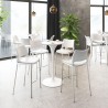 Zuo Modern Ace Barstool in White and Silver - Lifestyle 2