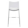 Zuo Modern Ace Barstool in White and Silver - Back