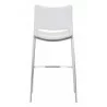 Zuo Modern Ace Barstool in White and Silver - Back - Zuo Modern Ace Barstool in White and Silver - Back