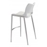 Zuo Modern Ace Barstool in White and Silver - Back Angled