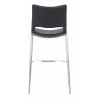 Zuo Modern Ace Barstool in Black and Silver - Back View - Zuo Modern Ace Barstool in Black and Silver - Back View