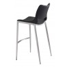 Zuo Modern Ace Barstool in Black and Silver - Back Angle