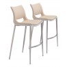 Zuo Modern Ace Barstool in Light Pink and Silver - Set of 2
