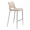 Zuo Modern Ace Barstool in Light Pink and Silver - Angled
