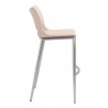 Zuo Modern Ace Barstool in Light Pink and Silver - Side