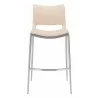 Zuo Modern Ace Barstool in Light Pink and Silver - Front - Zuo Modern Ace Barstool in Light Pink and Silver - Front