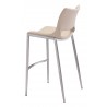 Zuo Modern Ace Barstool in Light Pink and Silver - Back Angled