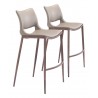 Zuo Modern Ace Barstool in Brown and Walnut - Set of 2