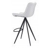 Zuo Modern Aki Barstool in White and Black - Back Angled