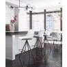 Zuo Modern Aki Barstool in White and Walnut - Lifestyle