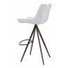 Zuo Modern Aki Barstool in White and Walnut - Back Angled