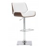 Sunpan Kinley Adjustable Stool in Snow - Angled