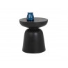 Sunpan Lucida End Table in Black - Front with Decor