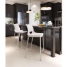 Zuo Modern Ace Counter Stool in White and Silver - Lifestyle