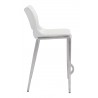 Zuo Modern Ace Counter Stool in White and Silver - Side