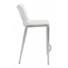 Zuo Modern Ace Counter Stool in White and Silver - Side - Zuo Modern Ace Counter Stool in White and Silver - Side