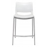 Zuo Modern Ace Counter Stool in White and Silver - Front