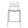 Zuo Modern Ace Counter Stool in White and Silver - Front - Zuo Modern Ace Counter Stool in White and Silver - Front