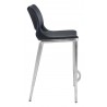 Zuo Modern Ace Counter Stool in Black and Silver - Side