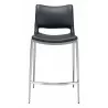 Zuo Modern Ace Counter Stool in Black and Silver - Front - Zuo Modern Ace Counter Stool in Black and Silver - Front