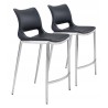Zuo Modern Ace Counter Stool in Black and Silver - Seat of 2