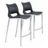 Zuo Modern Ace Counter Stool in Black and Silver - Seat of 2 - Zuo Modern Ace Counter Stool in Black and Silver - Seat of 2