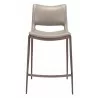 Zuo Modern Ace Counter Stool in Brown and Walnut - Front - Zuo Modern Ace Counter Stool in Brown and Walnut - Front