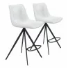 Zuo Modern Aki Counter Stool in White and Black - Set of 2 - Zuo Modern Aki Counter Stool in White and Black - Set of 2