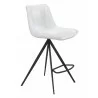 Zuo Modern Aki Counter Stool in White and Black - Angled - Zuo Modern Aki Counter Stool in White and Black - Angled