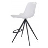 Zuo Modern Aki Counter Stool in White and Black - Back Angled