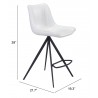 Zuo Modern Aki Counter Stool in White and Black - With DImensions