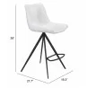 Zuo Modern Aki Counter Stool in White and Black - With DImensions - Zuo Modern Aki Counter Stool in White and Black - With DImensions