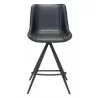 Zuo Modern Aki Counter Stool in Black - Front View - Zuo Modern Aki Counter Stool in Black - Front View