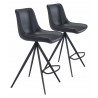 Zuo Modern Aki Counter Stool in Black - Set of 2