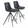 Zuo Modern Aki Counter Stool in Black - Set of 2 - Zuo Modern Aki Counter Stool in Black - Set of 2