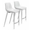 Zuo Modern Magnus Counter Stool in White and Silver - Set of 2