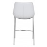 Zuo Modern Magnus Counter Stool in White and Silver - Back View