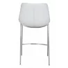 Zuo Modern Magnus Counter Stool in White and Silver - Back View - Zuo Modern Magnus Counter Stool in White and Silver - Back View