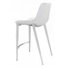 Zuo Modern Magnus Counter Stool in White and Silver - Back Angled - Zuo Modern Magnus Counter Stool in White and Silver - Back Angled
