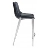 Zuo Modern Magnus Counter Stool in Black and Silver - Side View
