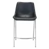 Zuo Modern Magnus Counter Stool in Black and Silver - Front - Zuo Modern Magnus Counter Stool in Black and Silver - Front