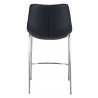 Zuo Modern Magnus Counter Stool in Black and Silver - Back View