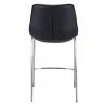Zuo Modern Magnus Counter Stool in Black and Silver - Back View - Zuo Modern Magnus Counter Stool in Black and Silver - Back View